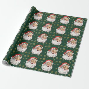 Papier Cadeau Noël Vintage Santa Claus