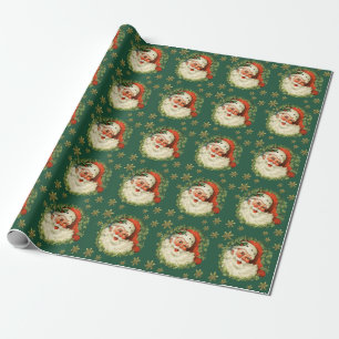 Papier Cadeau Noël Vintage Santa Claus