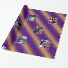 Papier Cadeau Noël Wavy Motif Gold & Purple 8 photos