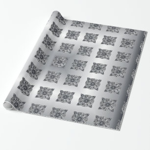 Papier Cadeau Noeud Celtique Argent personnalisable