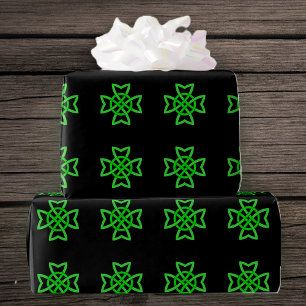Papier Cadeau Noeud celtique vert irlandais