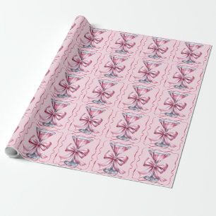 Papier Cadeau Nœud en Satin Coquette Rose Fille Chic