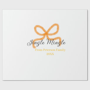 Papier Cadeau Nœud orange jingle Mingle rétro boho nom de famill