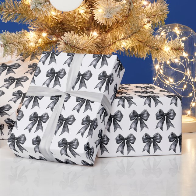 Papier Cadeau Nœud papillon coquette noir (Vacances)