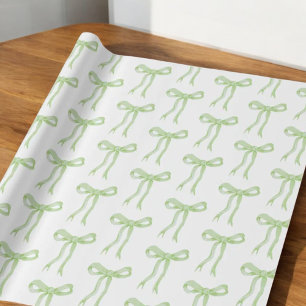 Papier Cadeau Nœud papillon vert Coquette nouant le nœud