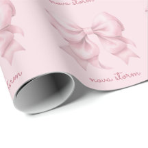 Nœud Rose Tendance Personnalisé Avec Nom Monogramm