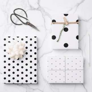 Papier cadeau noir blanc broché noir intemporel