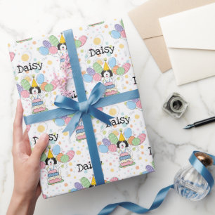 Papier Cadeau Noir Blanc Goldendoodle Chien Anniversaire