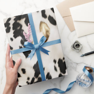Papier Cadeau Noir Blanc Or Sud-Ouest de la vache Noire