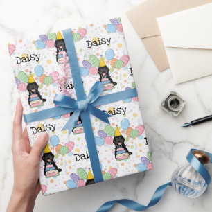 Papier Cadeau Noir Cockapoo Cavapoo Chien Anniversaire
