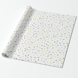 Papier Cadeau Noir de Memphis et style modernes géométriques