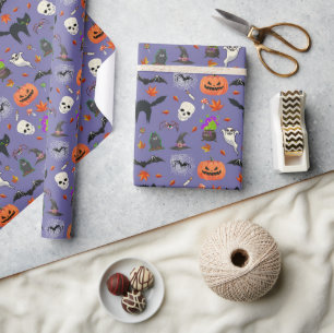 Papier Cadeau Noir d'Halloween