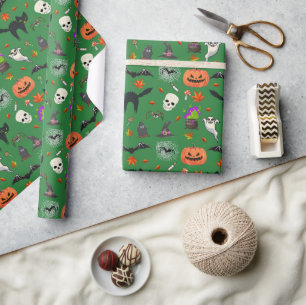 Papier Cadeau Noir d'Halloween