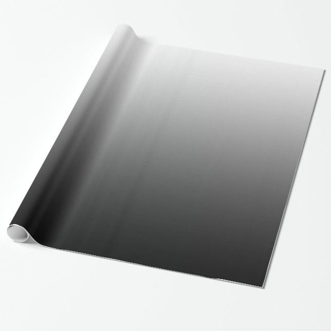 Papier Cadeau Noir élégant de gradient au blanc (Déroulé)