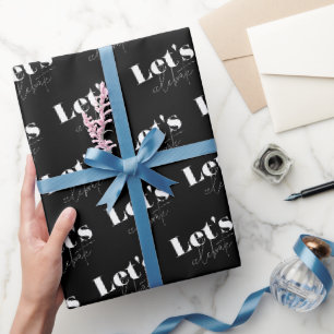 Papier Cadeau Noir et Blanc Fêtons l'anniversaire