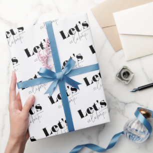 Papier cadeau noir et blanc Let's Celebrate