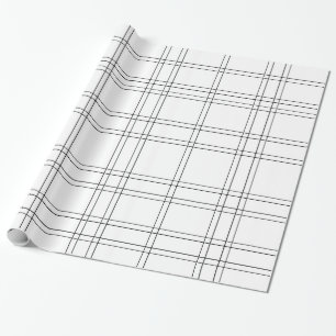 Papier Cadeau Noir et blanc Minimal Moderne Plaid Motif propre