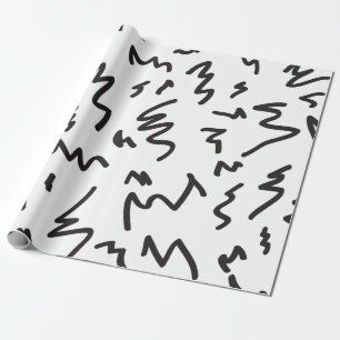 Papier Cadeau Noir et blanc moderne abstrait