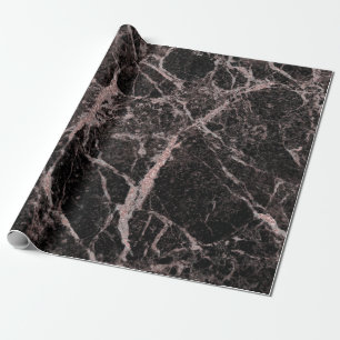 Papier Cadeau Noir et or rose pailleté marbré glamour tendance
