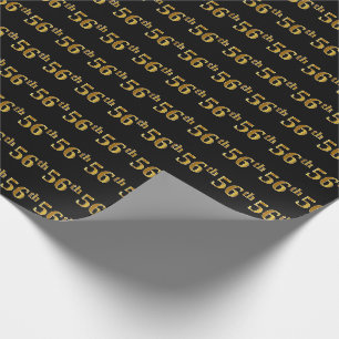 Papier Cadeau Noir, événement d'or cinquante-sixième de Faux