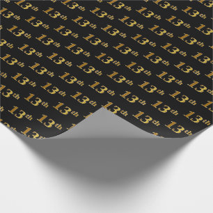 Papier Cadeau Noir, événement d'or de Faux 13ème (treizième)