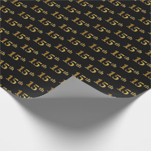 Papier Cadeau Noir, événement d'or de Faux 15ème (quinzième)