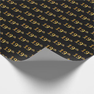 Papier Cadeau Noir, événement d'or de Faux 19ème (dix-neuviè