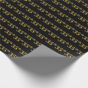 Papier Cadeau Noir, événement d'or de Faux trente-cinquième