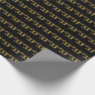 Papier Cadeau Noir, événement d'or de Faux trente-troisième