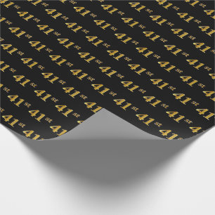Papier Cadeau Noir, événement d'or quarante-et-unième de Faux