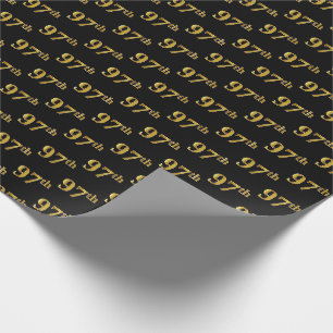 Papier Cadeau Noir, événement d'or quatre-vingt-dix-septième