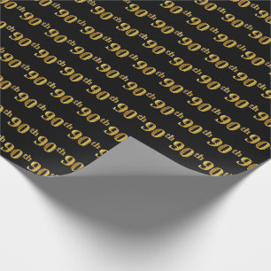 Papier Cadeau Noir, événement d'or quatre-vingt-dixième de Fa