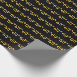 Papier Cadeau Noir, événement d'or soixantième de Faux