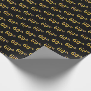 Papier Cadeau Noir, événement d'or soixantième de Faux