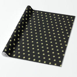 Papier Cadeau Noir & Gold Star Motif Noël