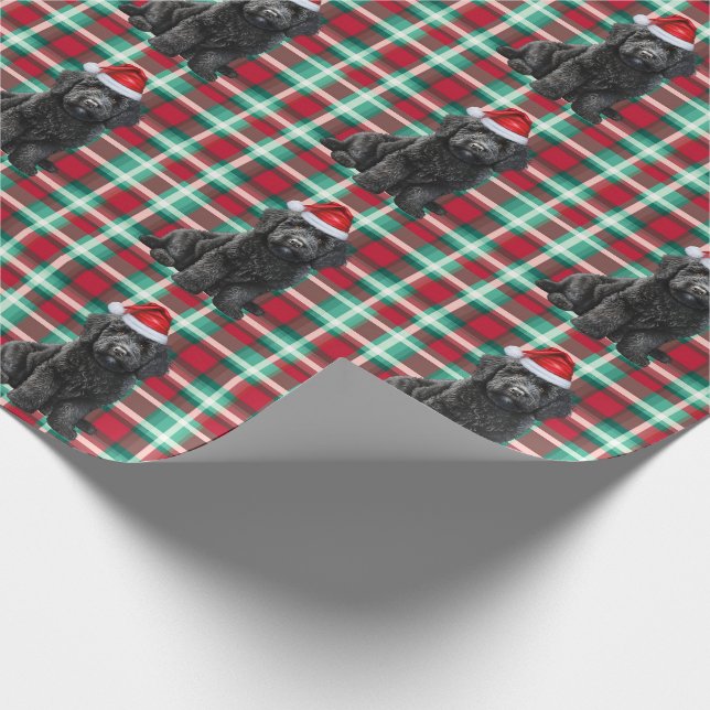 Papier Cadeau Noir Labradoodé Chien et vacances Jour de Noël (Coin)