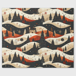 Papier Cadeau Noir Noël - Maison