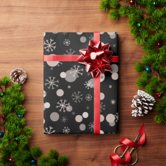 Papier Cadeau Noir noir Brown neutre Boho hiver Noël