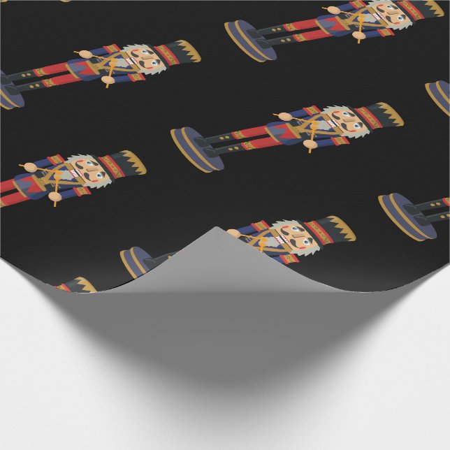 Papier Cadeau Noir Noir Noir Noir Noir Soldat Rouge Noël (Coin)