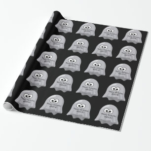 Papier Cadeau Noir nommé fait sur commande mignon de fantômes