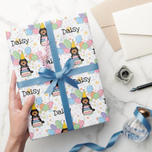 Papier Cadeau Noir Tan Cockapoo Cavapoo Chien Anniversaire