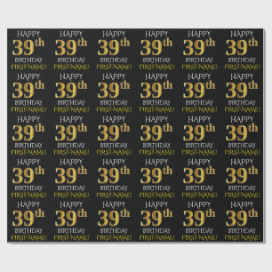 Papier Cadeau Noircissez, or le "JOYEUX trente-neuvième