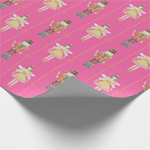 Papier Cadeau Noisette Ballet Ballerina Rose Vintage Noël