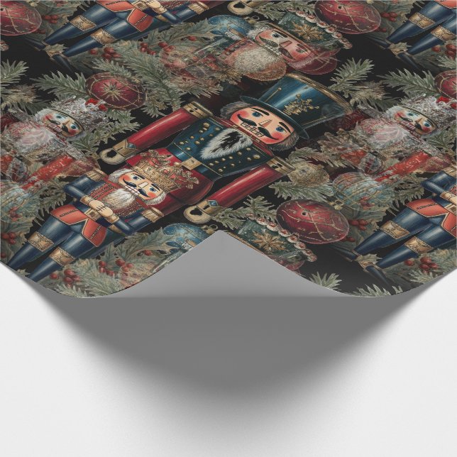 Papier Cadeau Noisette rêveuse Noël Bleu profond (Coin)