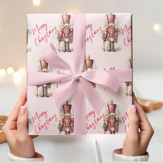 Papier Cadeau Noisette rose vintage et joyeux Noël (Créateur téléchargé)