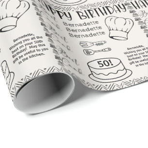 Papier Cadeau Nom Âge Sentiment Meilleur Cuisinier Minimaliste A