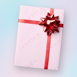 Papier Cadeau Nom classique (ou mot) rose