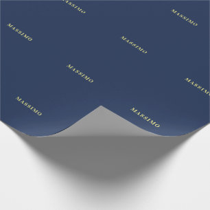 Papier Cadeau Nom de couleur bleu professionnel classique minima