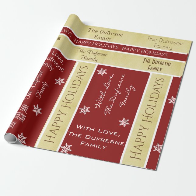 Papier Cadeau Nom de famille personnalisé Noël (Déroulé)
