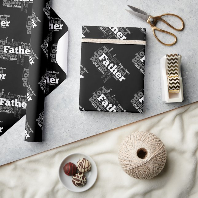 Papier Cadeau Nom de la Fête des pères papa Collage (Artisanat)